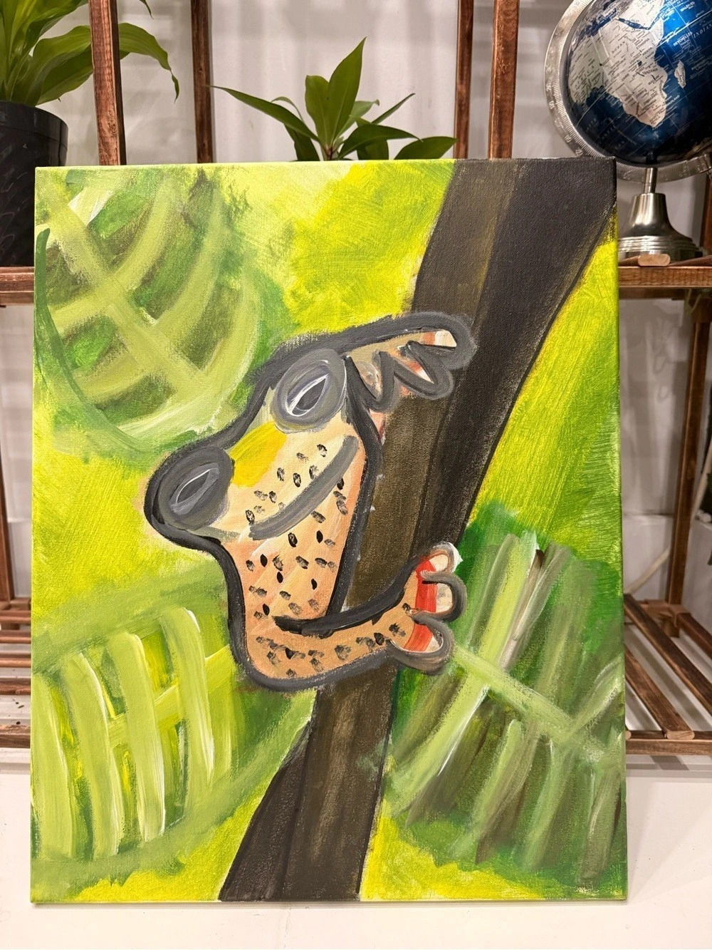 Original Hand-Painted Giraffe Canvas Painting 20x16